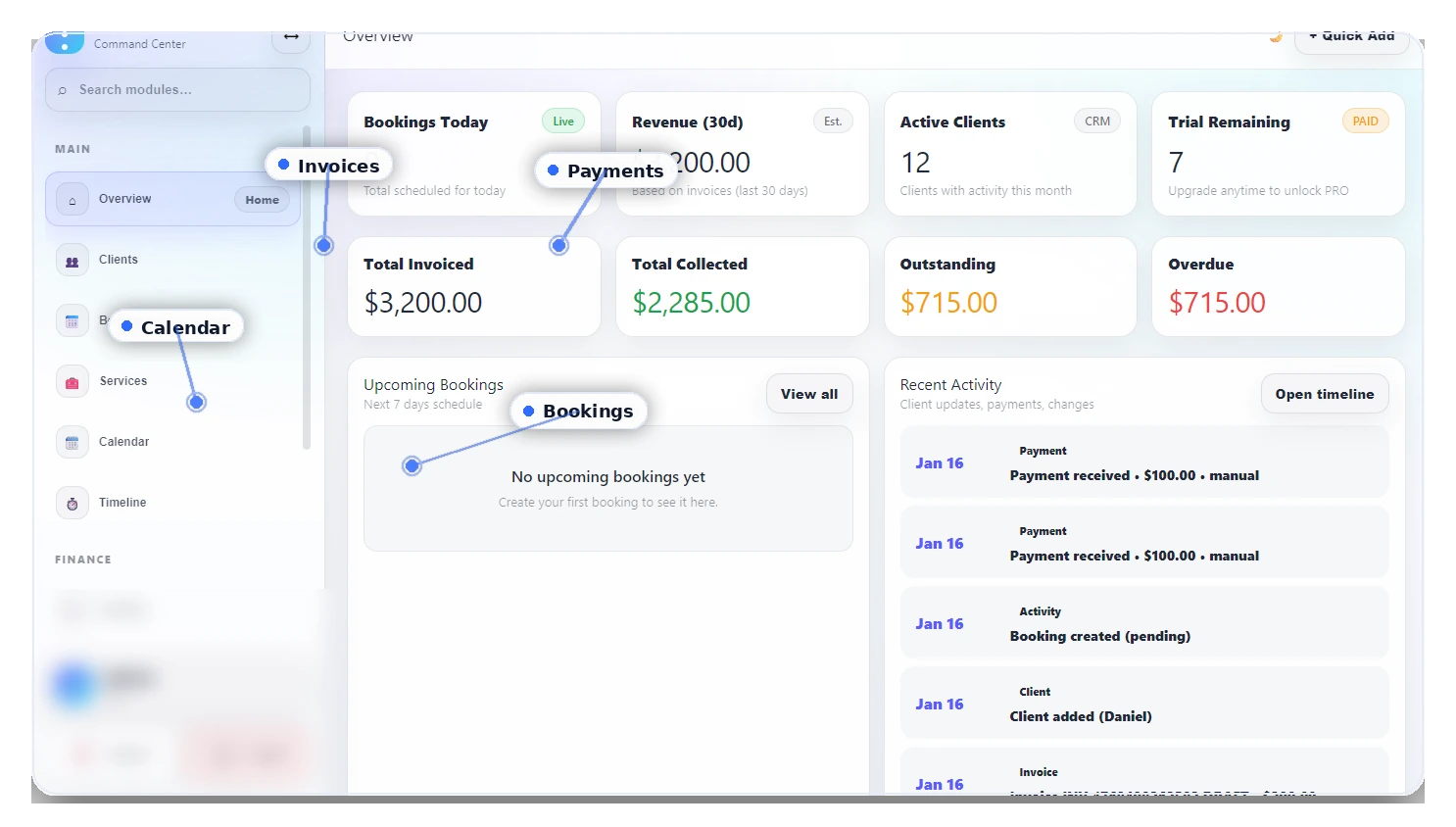 SchedMate dashboard preview